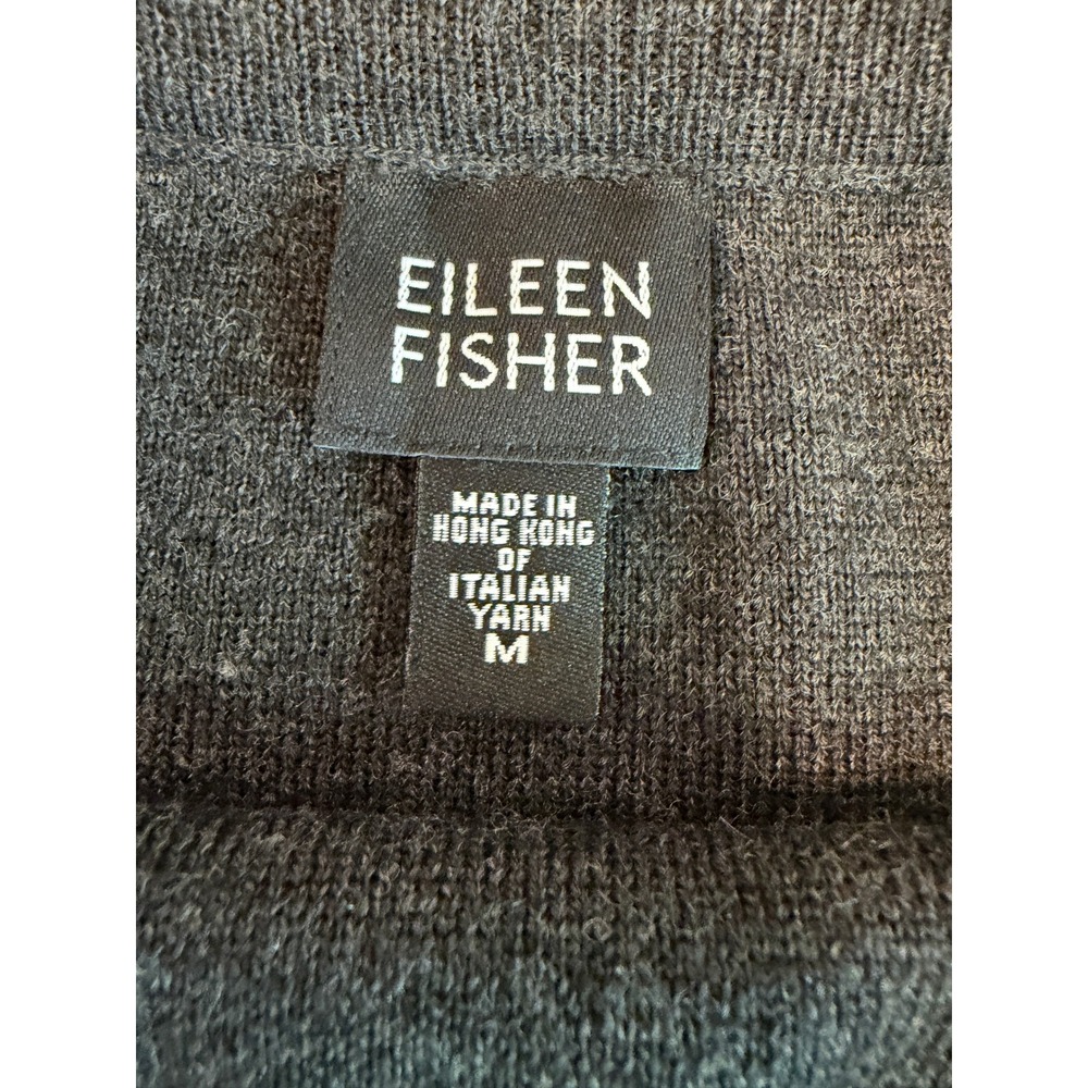 Eileen Fisher Merino Wool Knit Maxi Skirt Charcoal Gray Italian Yarn Size M - Picture 6 of 9